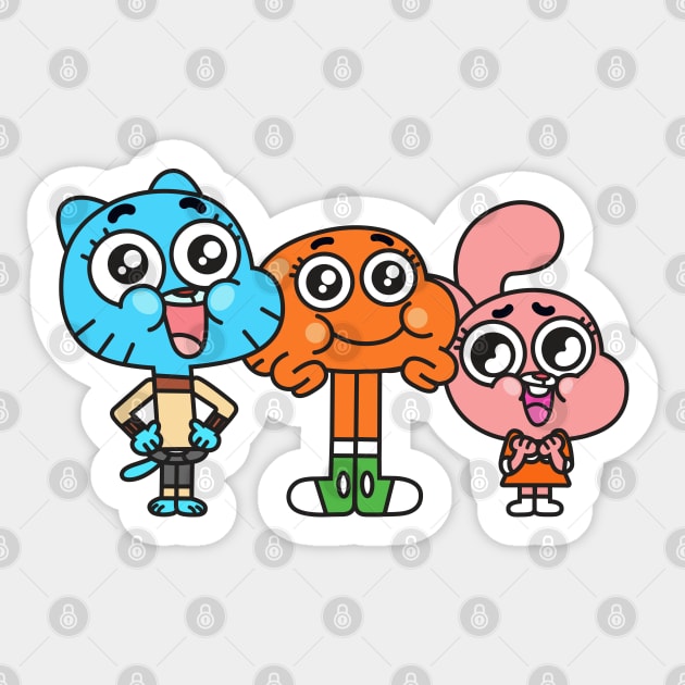 Gumball Darwin Anais Sticker by Plushism